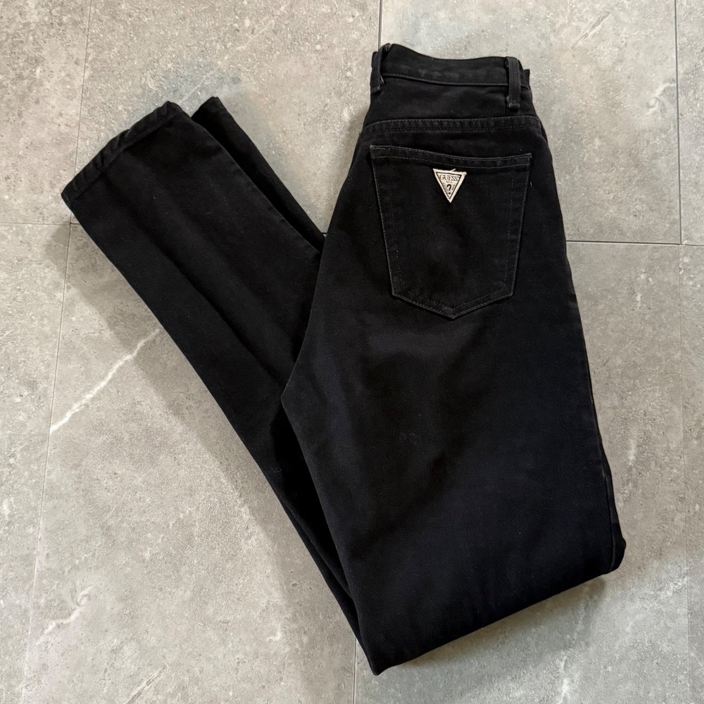Vintage Guess Black High Waisted Tapered Leg Jeans made in USA